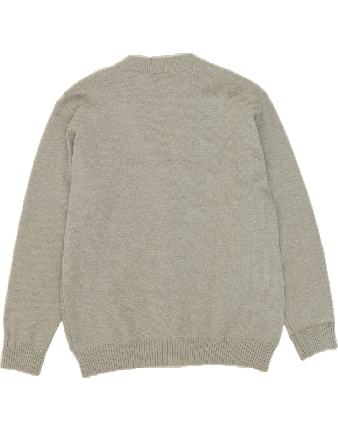VINTAGE Mens Cardigan Sweater IT 50 Medium Grey Striped Wool Vintage Vintage and Second-Hand Vintage from Messina Hembry 