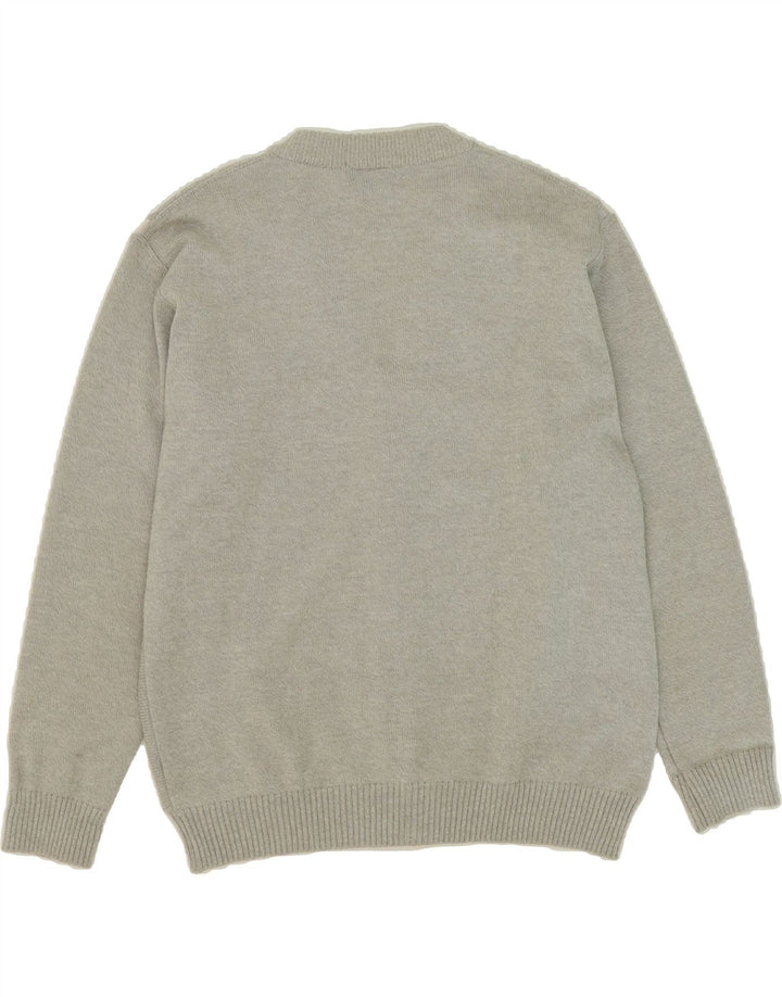 VINTAGE Mens Cardigan Sweater IT 50 Medium Grey Striped Wool Vintage Vintage and Second-Hand Vintage from Messina Hembry 