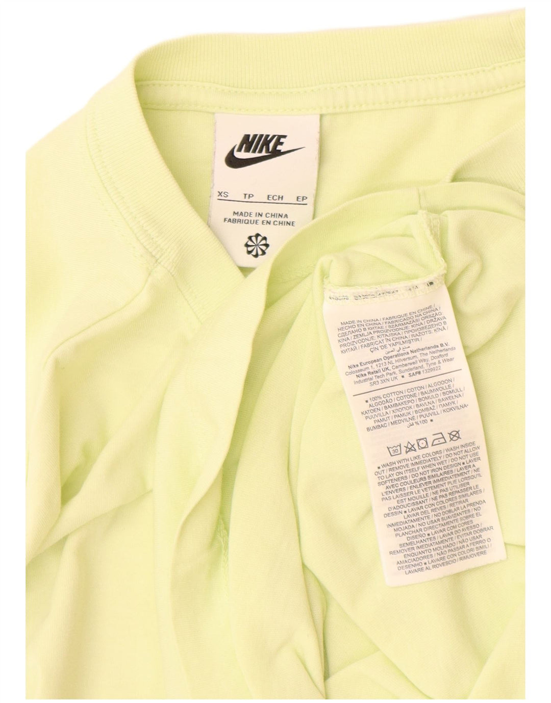 Nike Herren T-Shirt Top XS Gelb Baumwolle
