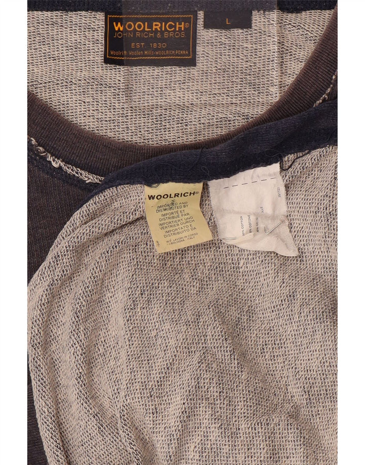 Woolrich Herren-Sweatshirt mit Grafik, groß, marineblau, Baumwolle