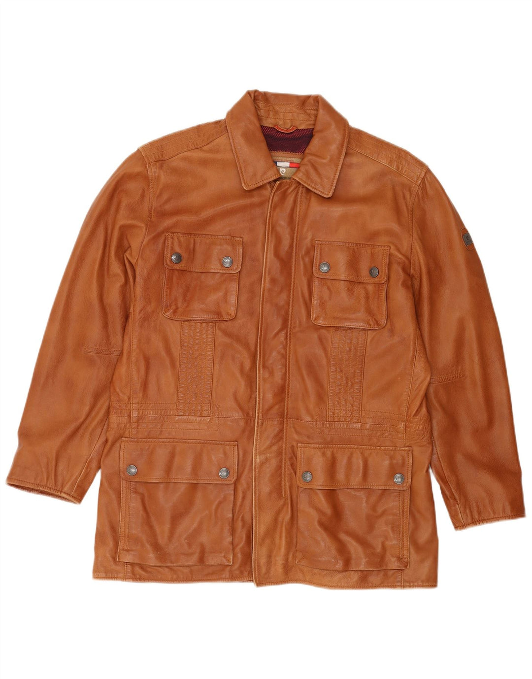 Pierre Cardin Herren Lederjacke UK 40 Großes braunes Leder