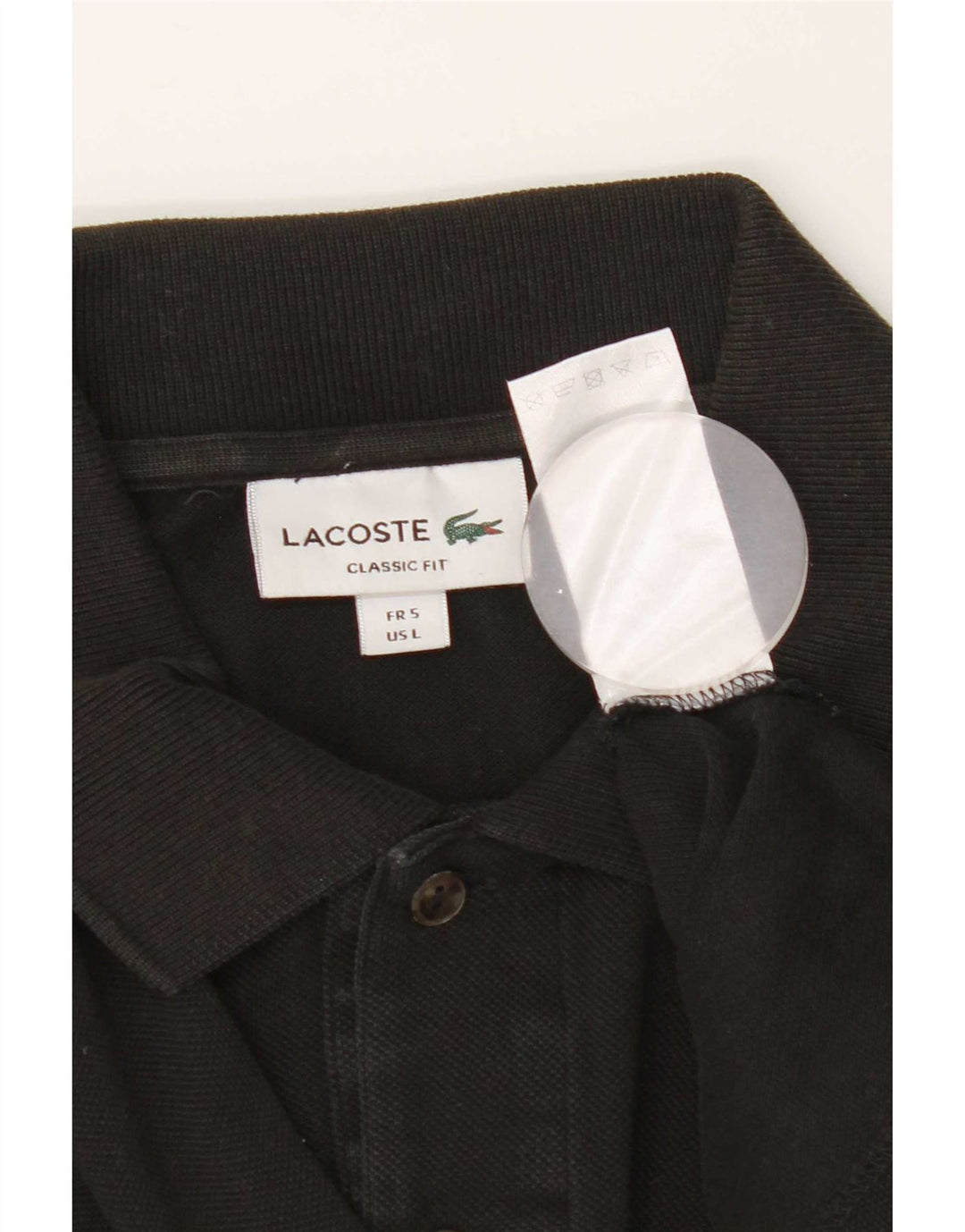 Lacoste Herren-Poloshirt mit klassischer Passform, Größe 5, groß, schwarze Baumwolle