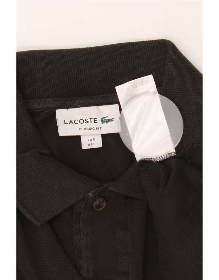 Lacoste Herren-Poloshirt mit klassischer Passform, Größe 5, groß, schwarze Baumwolle