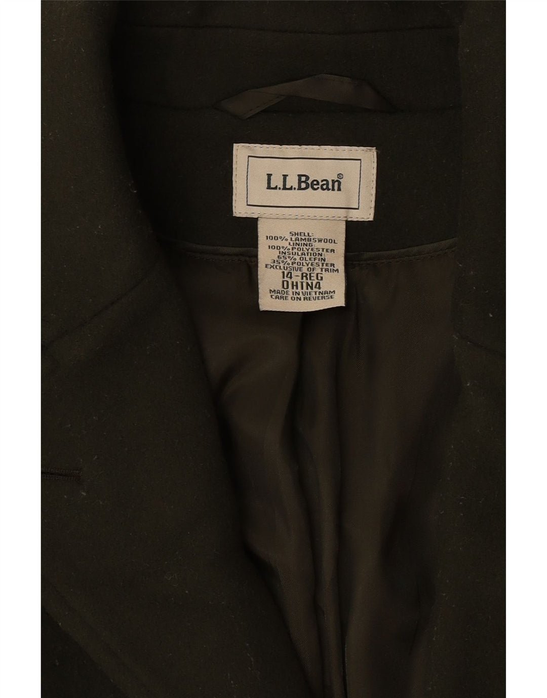 L.L.Bean Damen Mantel US 14 XL Khaki Lammwolle