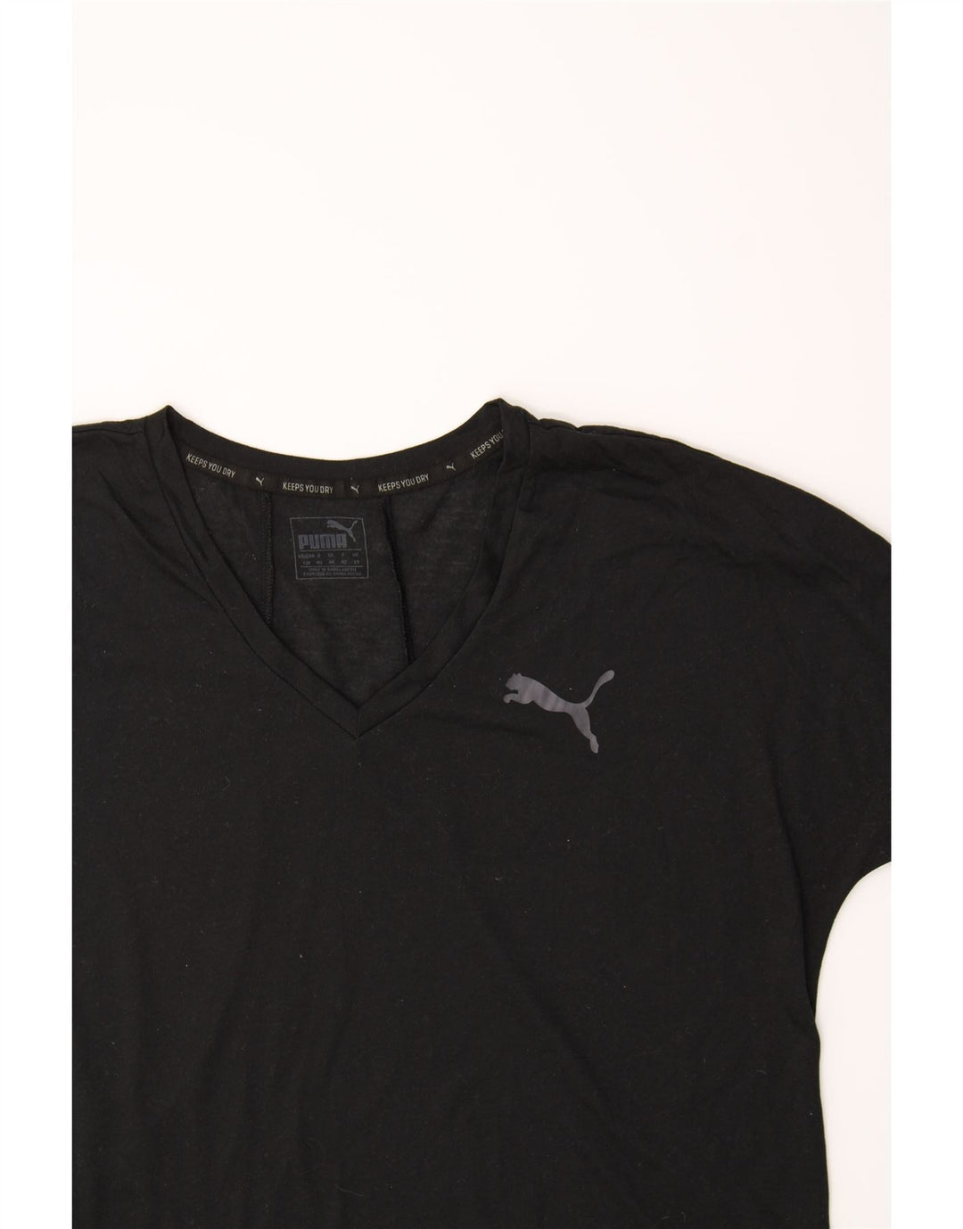 PUMA Womens T-Shirt Top UK 14 Large  Black Polyester Vintage Puma and Second-Hand Puma from Messina Hembry 