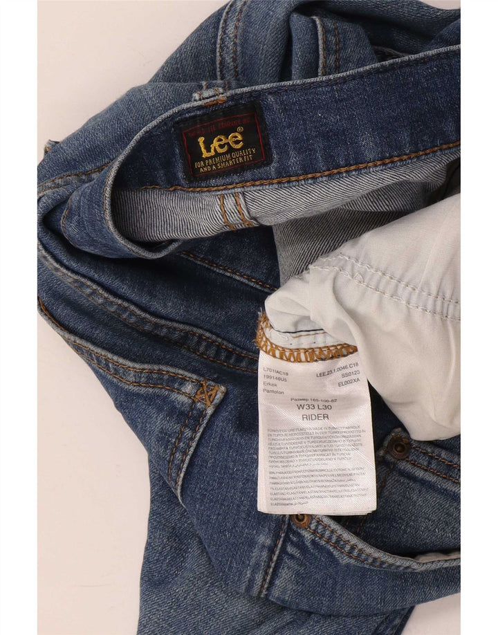 Lee Herren Rider Cropped Jeans W33 L24 Blaue Baumwolle