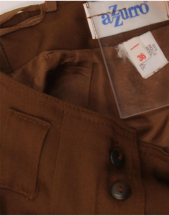 AZZURRO Womens Straight Skirt EU 36 Small W28  Brown Wool