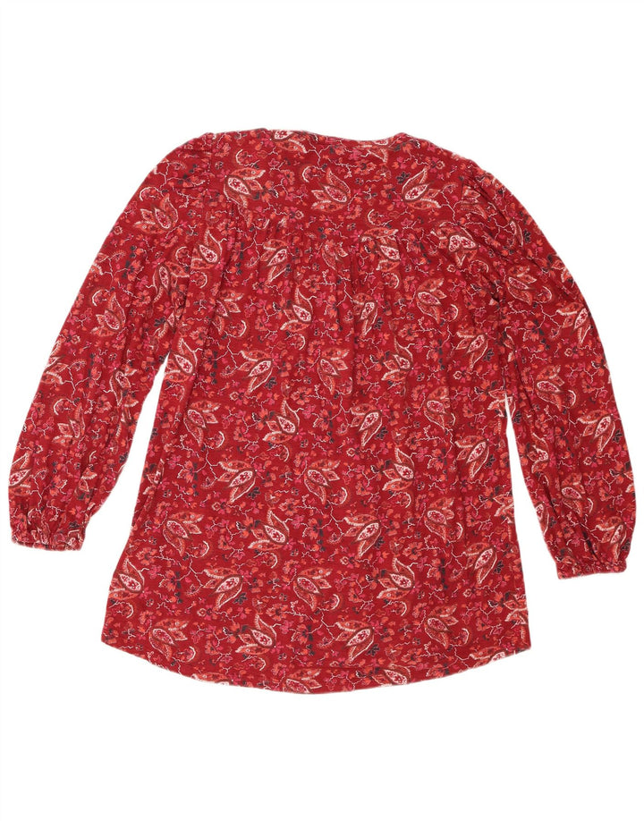 Fat Face Damen-Hemdbluse in Übergröße, Gr. 8, Größe S, rot, geblümt, Baumwolle