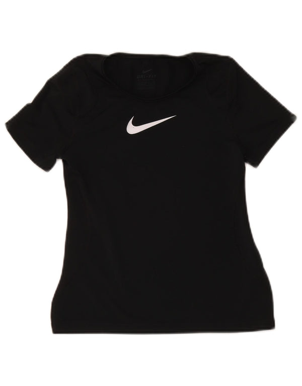 Nike Dri Fit Grafik-T-Shirt für Mädchen, 8–9 Jahre, Größe S, Schwarz, Polyester