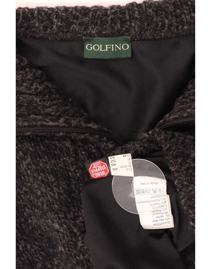 Golfino Herren-Pullover mit normaler Passform und Reißverschluss, UK 40, Mittelgrau meliert