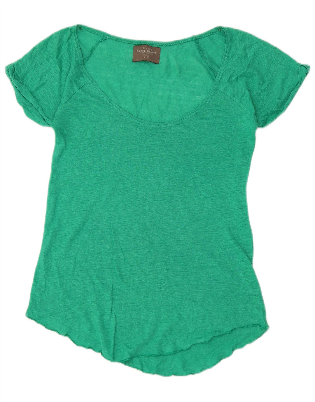 Zara Damen T-Shirt Top UK 10 Small Grün