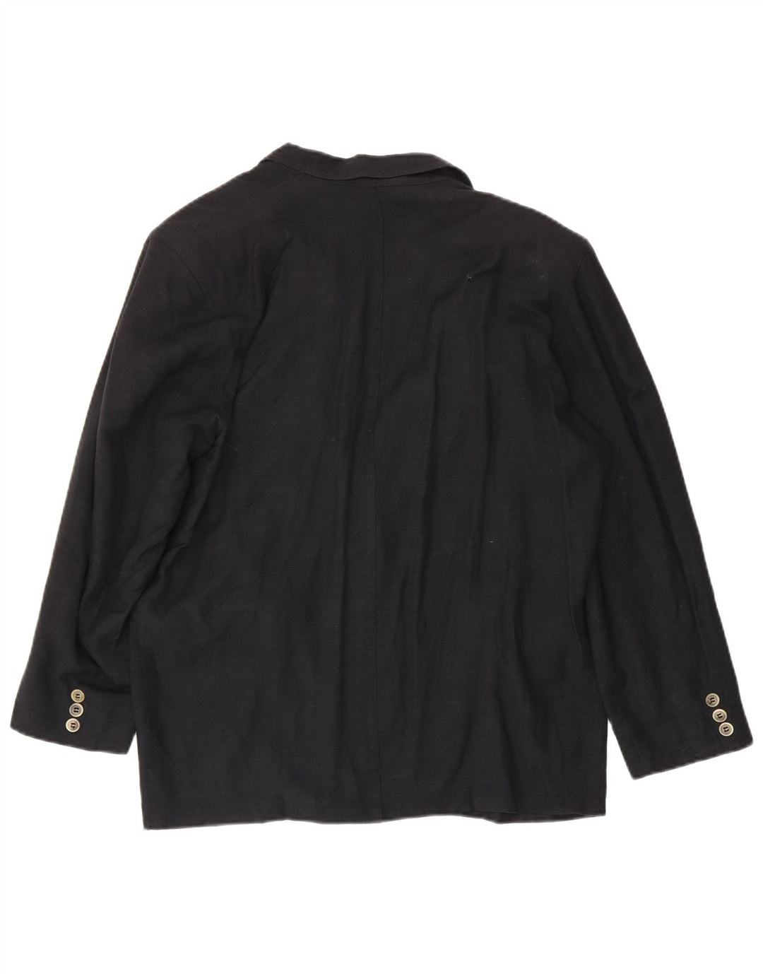Marella Damen 1-Knopf-Blazerjacke UK 14 Große schwarze Viskose