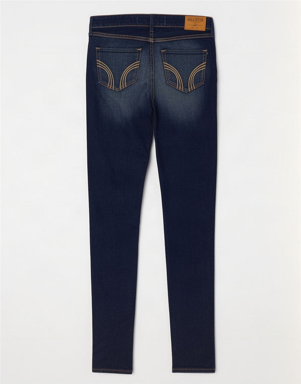 Hollister Damen Distressed Skinny Jeans US 3 Small W26 L31 Marineblau