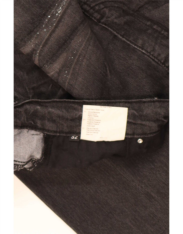 Roccobarocco Damen Straight Jeans W32 L28 Schwarze Baumwolle