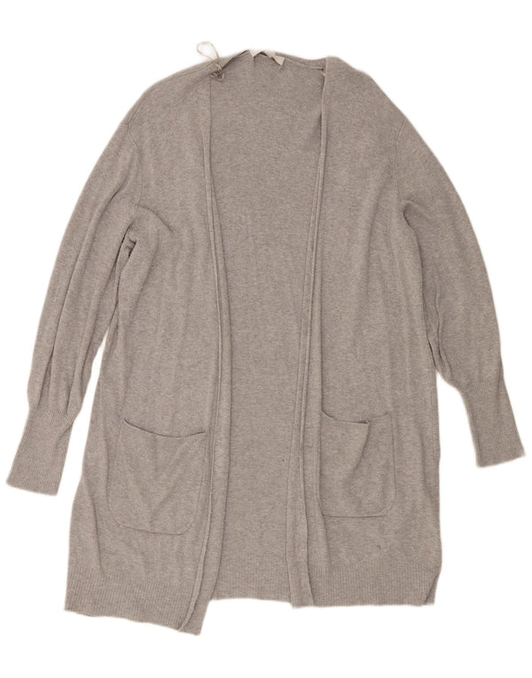 Marks & Spencer Damen Longline-Cardigan-Pullover UK 16 Large Grau meliert