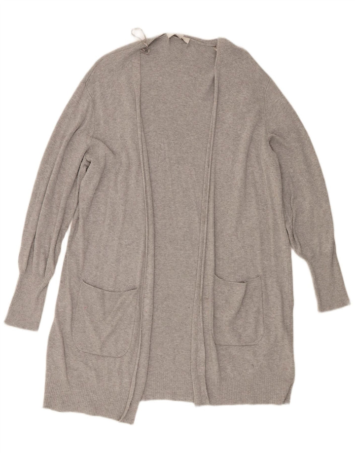 Marks & Spencer Damen Longline-Cardigan-Pullover UK 16 Large Grau meliert