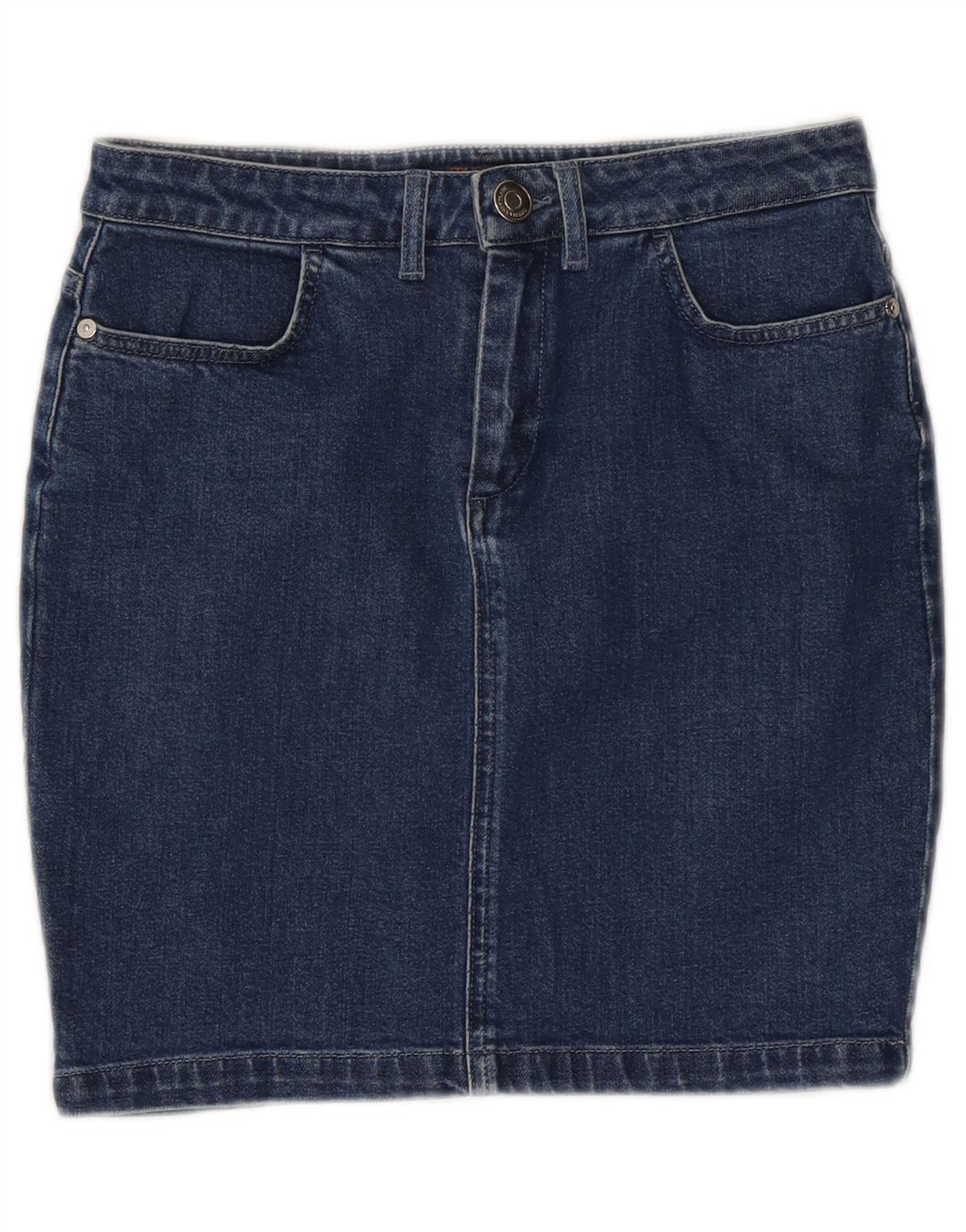 TRUSSARDI Damen Jeansrock IT 42 Medium W28 Blaue Baumwolle
