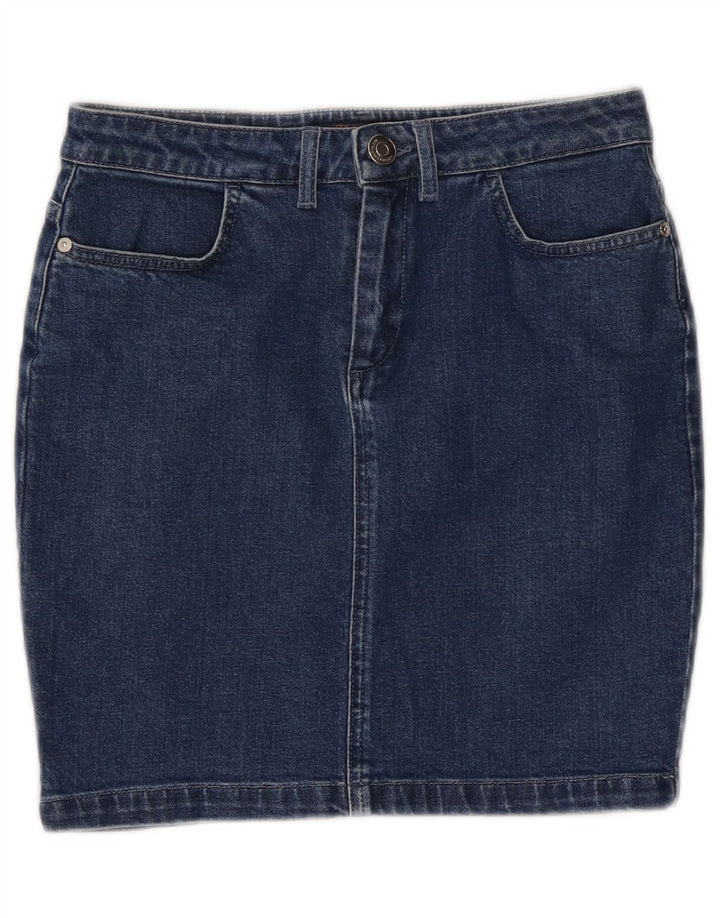 TRUSSARDI Damen Jeansrock IT 42 Medium W28 Blaue Baumwolle