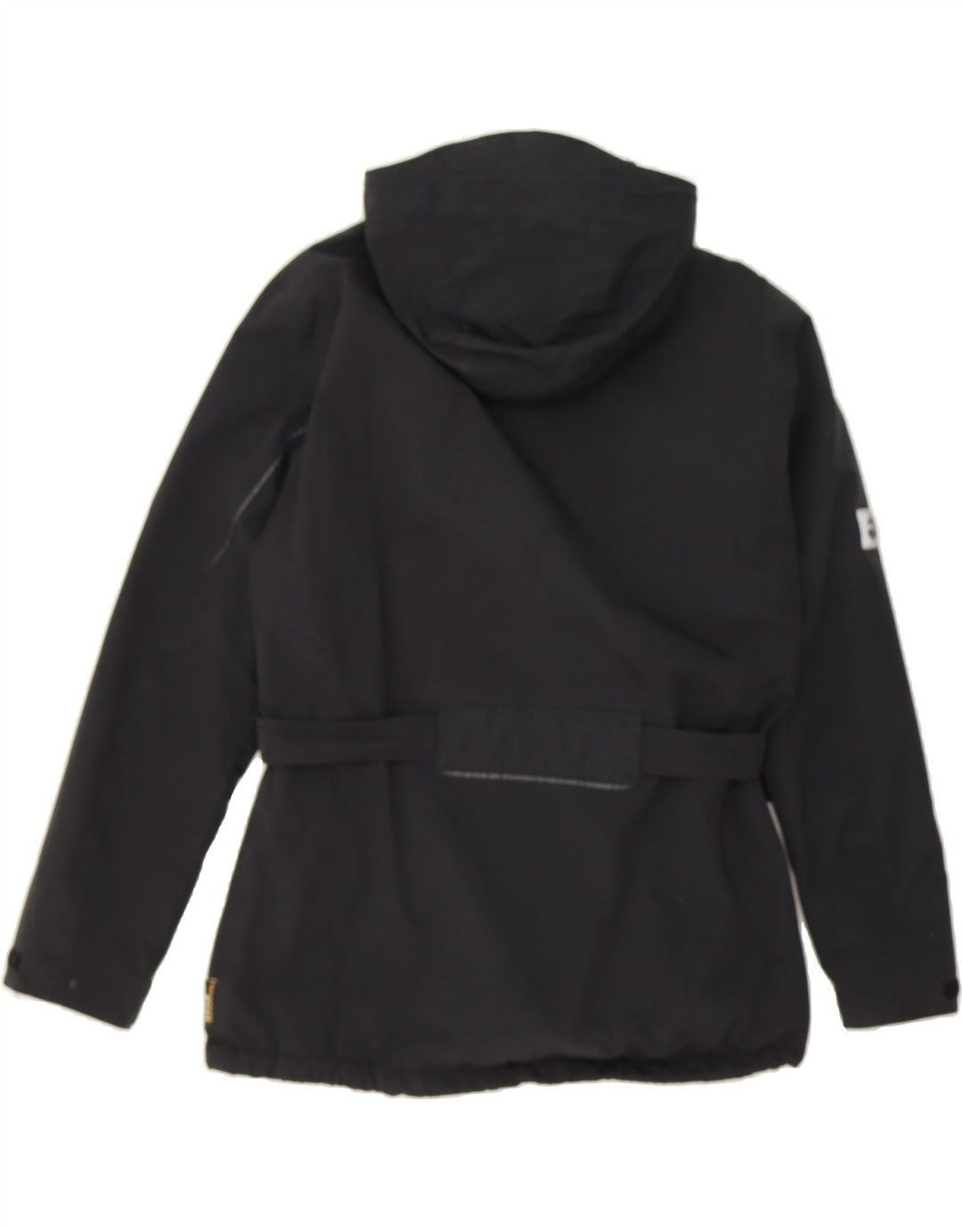 JACK WILLS Womens Hooded Windbreaker Jacket UK 16 Large Black Polyester Vintage Jack Wills and Second-Hand Jack Wills from Messina Hembry 