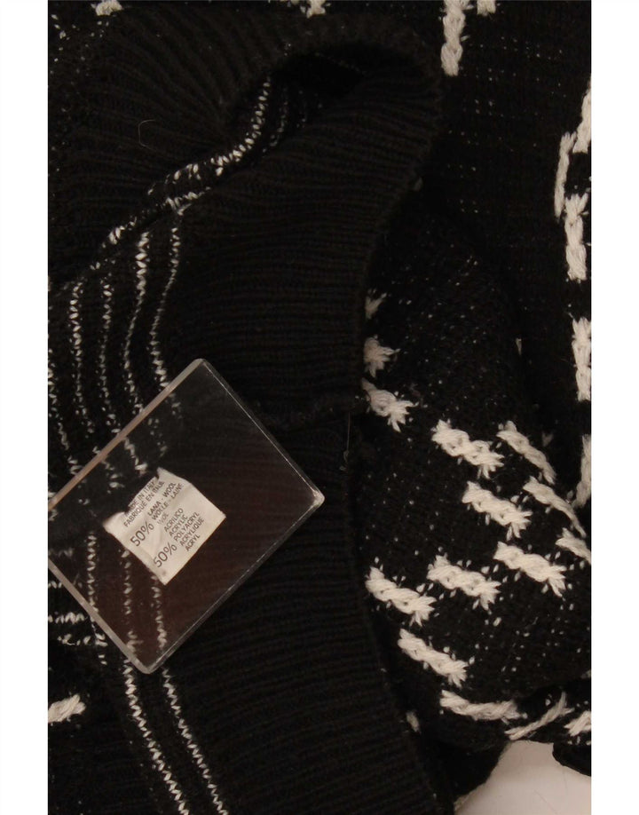 Vintage Herren Rundhalspullover Pullover XL Schwarz Argyle/Diamond Wool