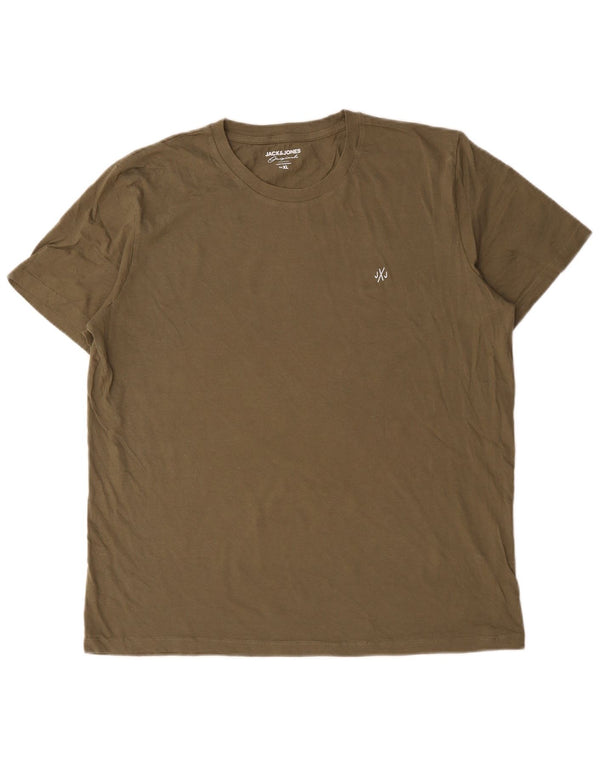 Jack & Jones Herren T-Shirt Top XL Khaki Baumwolle