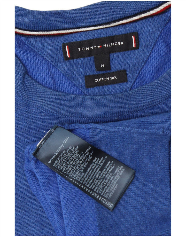 Tommy Hilfiger Herren-Pullover mit Rundhalsausschnitt, mittelblaue Baumwolle