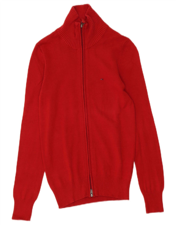 Tommy Hilfiger Herren-Strickjacke, klein, rote Baumwolle