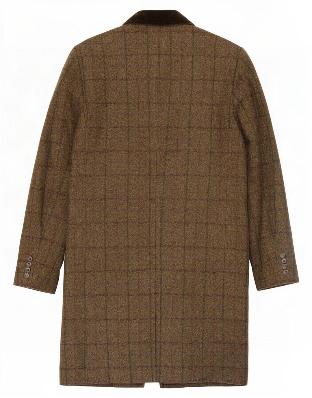 Marks & Spencer Herrenmantel UK 38 Medium Khaki Check Wolle