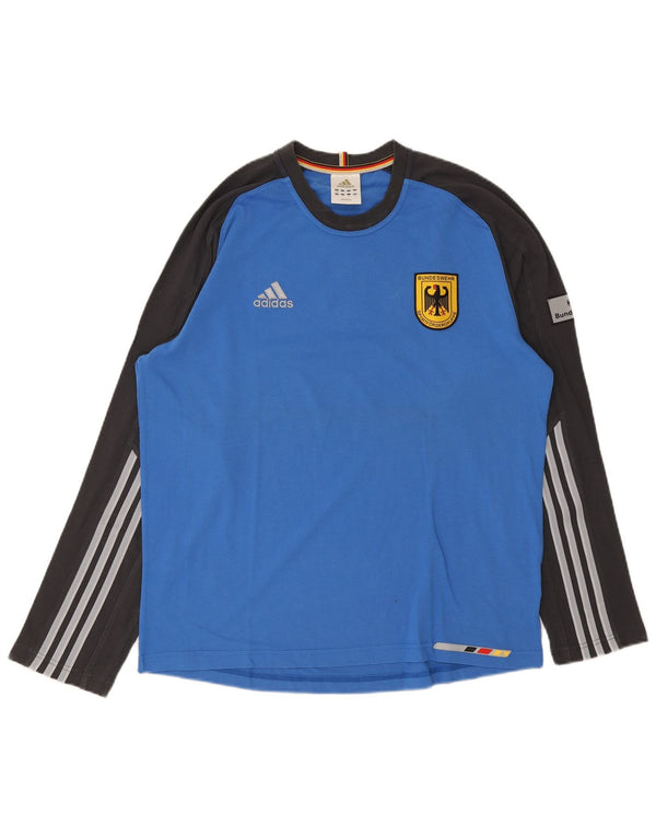 Adidas Herren Deutshland Graphic Top Langarm UK 44/46 Large Blau