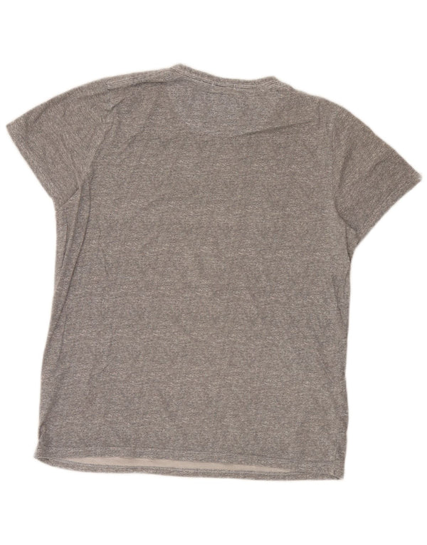 Hollister Herren-T-Shirt mit Grafik, mittelgraue Baumwolle