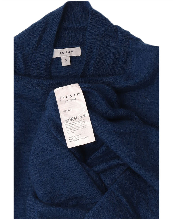 Jigsaw Damen-Pullover mit Rollkragen, Gr. 8, aus blauer Wolle