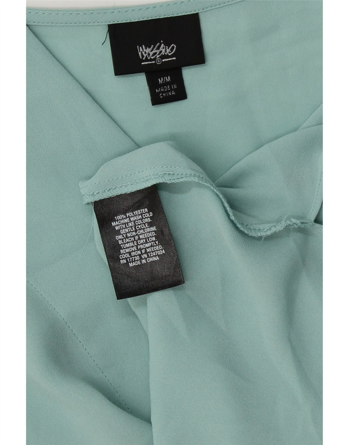 MOSSIMO Womens Long Sleeve Blouse Top UK 14 Medium Turquoise Polyester Vintage Mossimo and Second-Hand Mossimo from Messina Hembry 