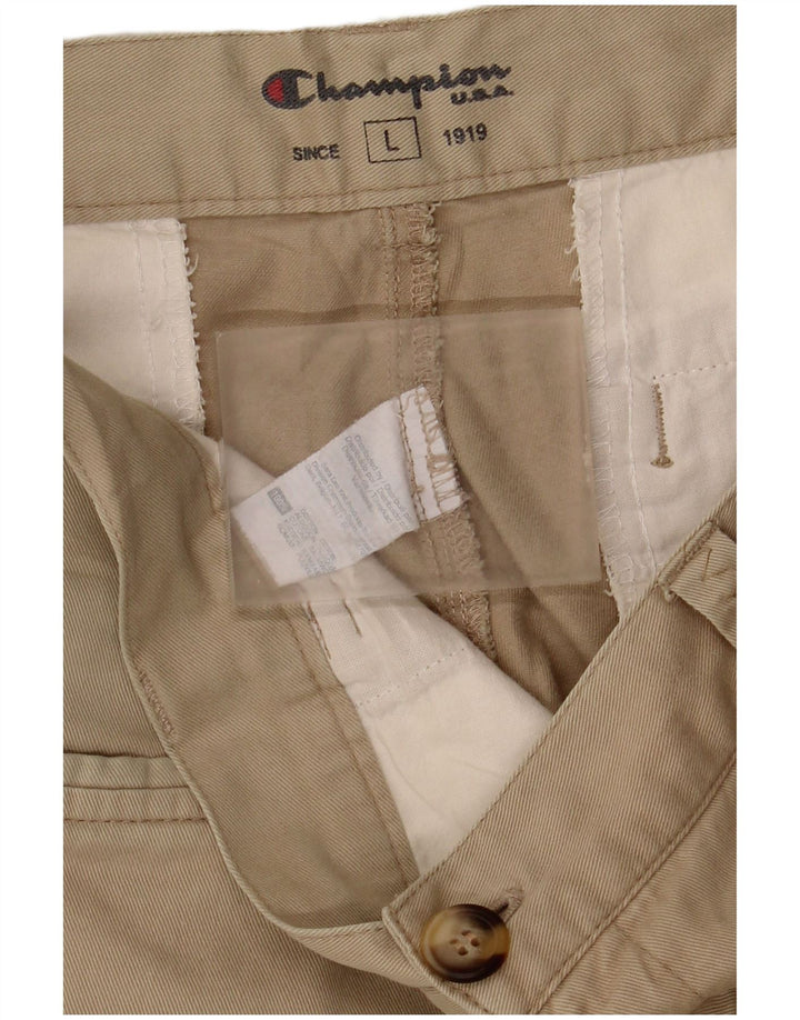 Champion Herren Cargo-Shorts, Größe L, W36, Beige, Baumwolle