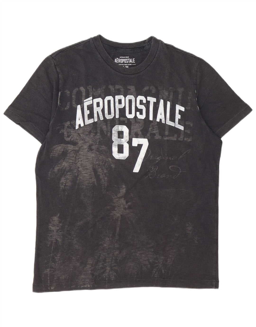 Aeropostale Herren-T-Shirt mit Grafik, mittelschwarze Baumwolle