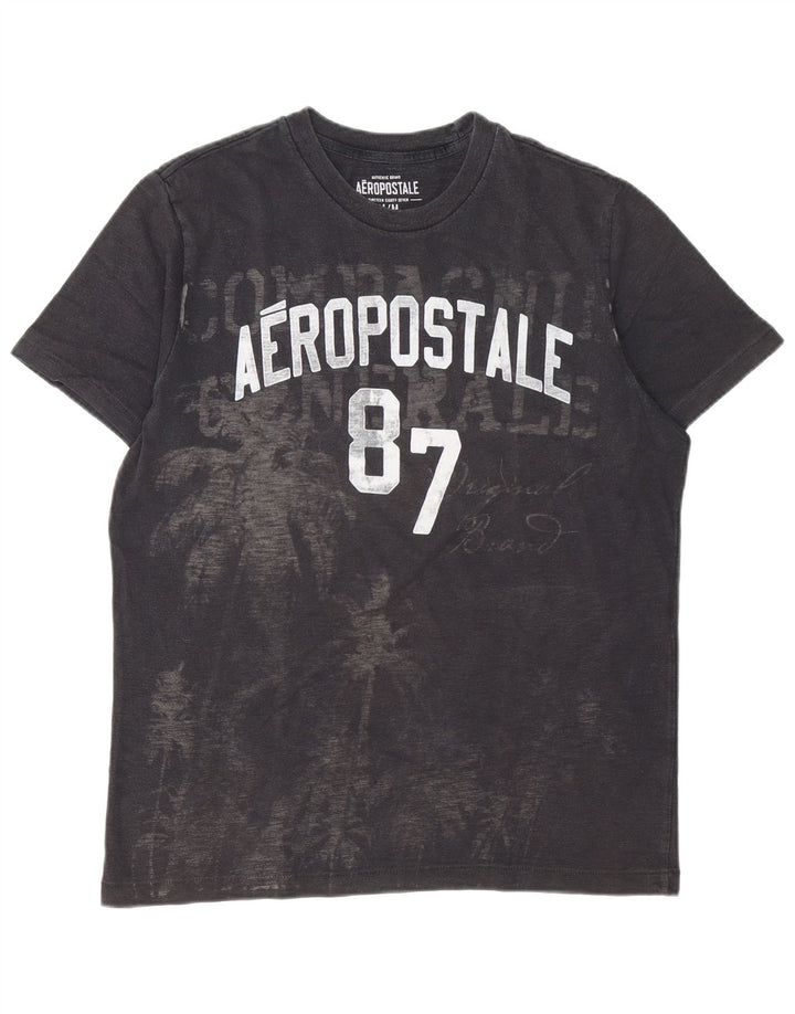 Aeropostale Herren-T-Shirt mit Grafik, mittelschwarze Baumwolle