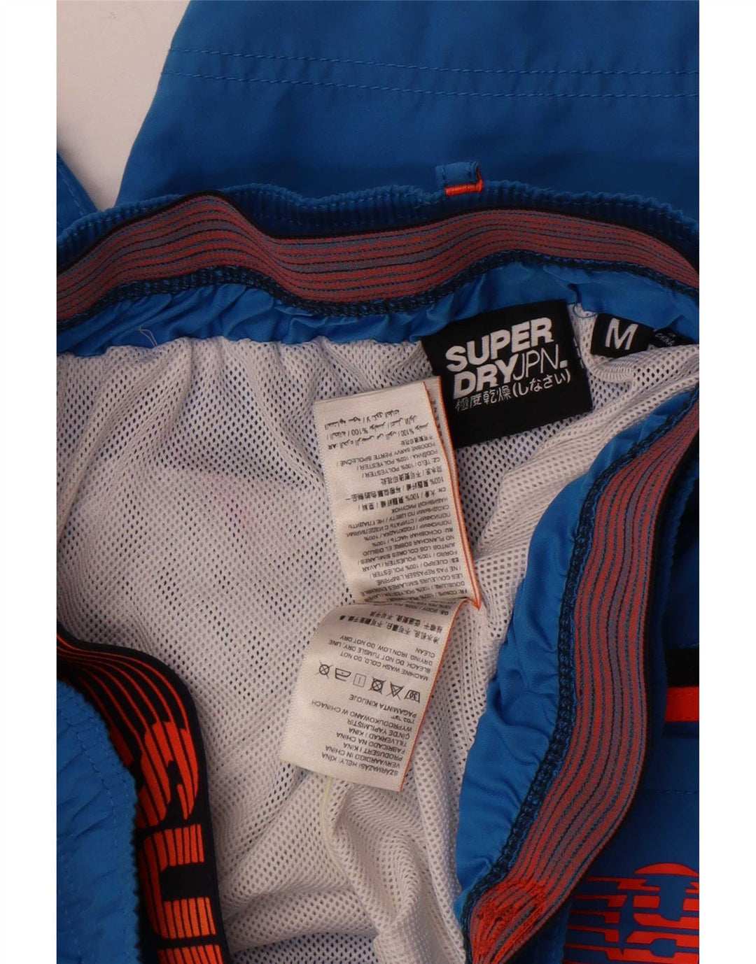 Superdry Herren-Badeshorts mit Grafik, mittelblau, Polyester