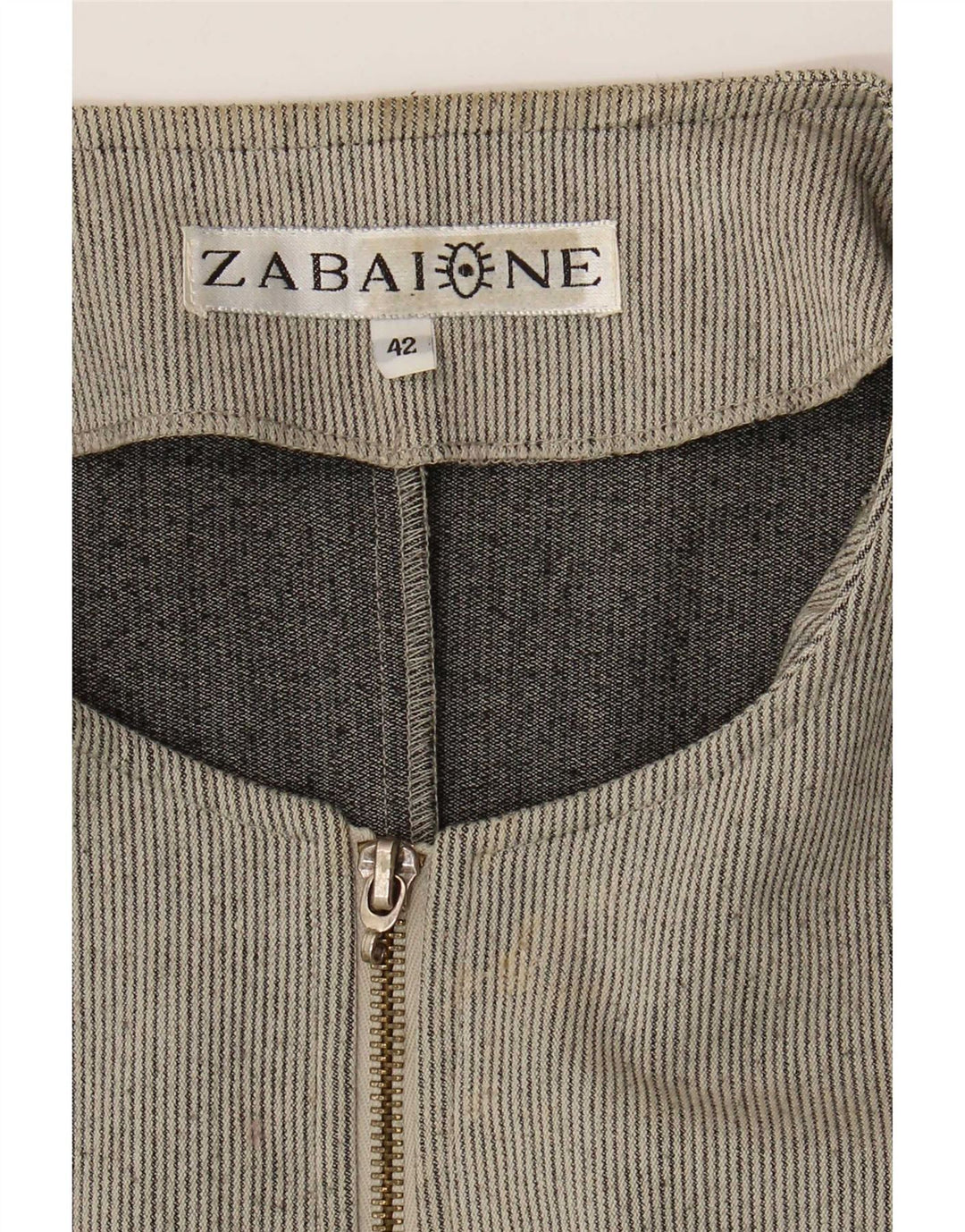 Zabaione Damen-Blazer mit durchgehendem Reißverschluss IT 42 Mittelgrauer Nadelstreifen