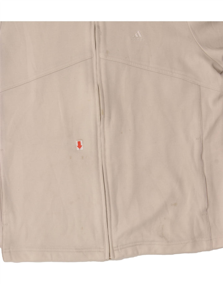 ADIDAS Womens Tracksuit Top Jacket UK 14 Large Off White Polyester Vintage Adidas and Second-Hand Adidas from Messina Hembry 