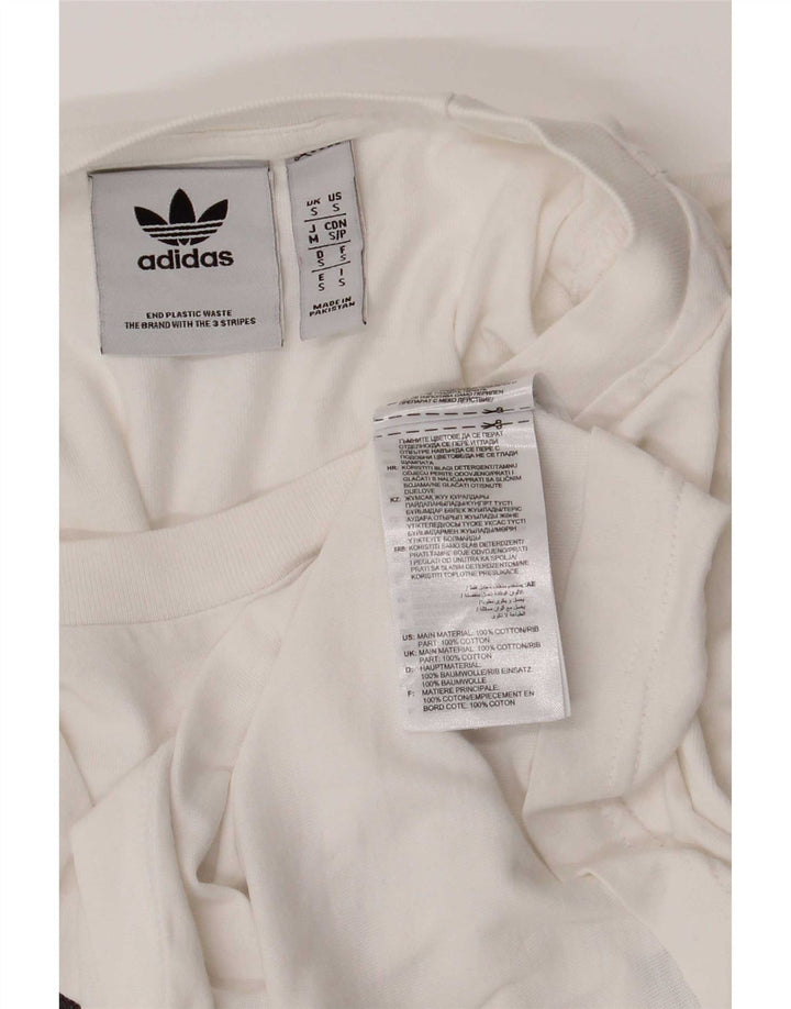Adidas Herren Grafik T-Shirt Top Small Weiß Baumwolle
