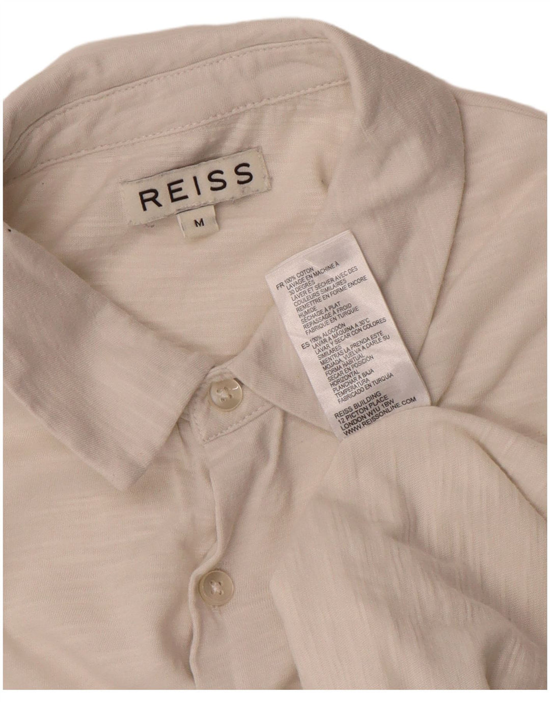 Reiss Herrenhemd aus mittelweißer Baumwolle
