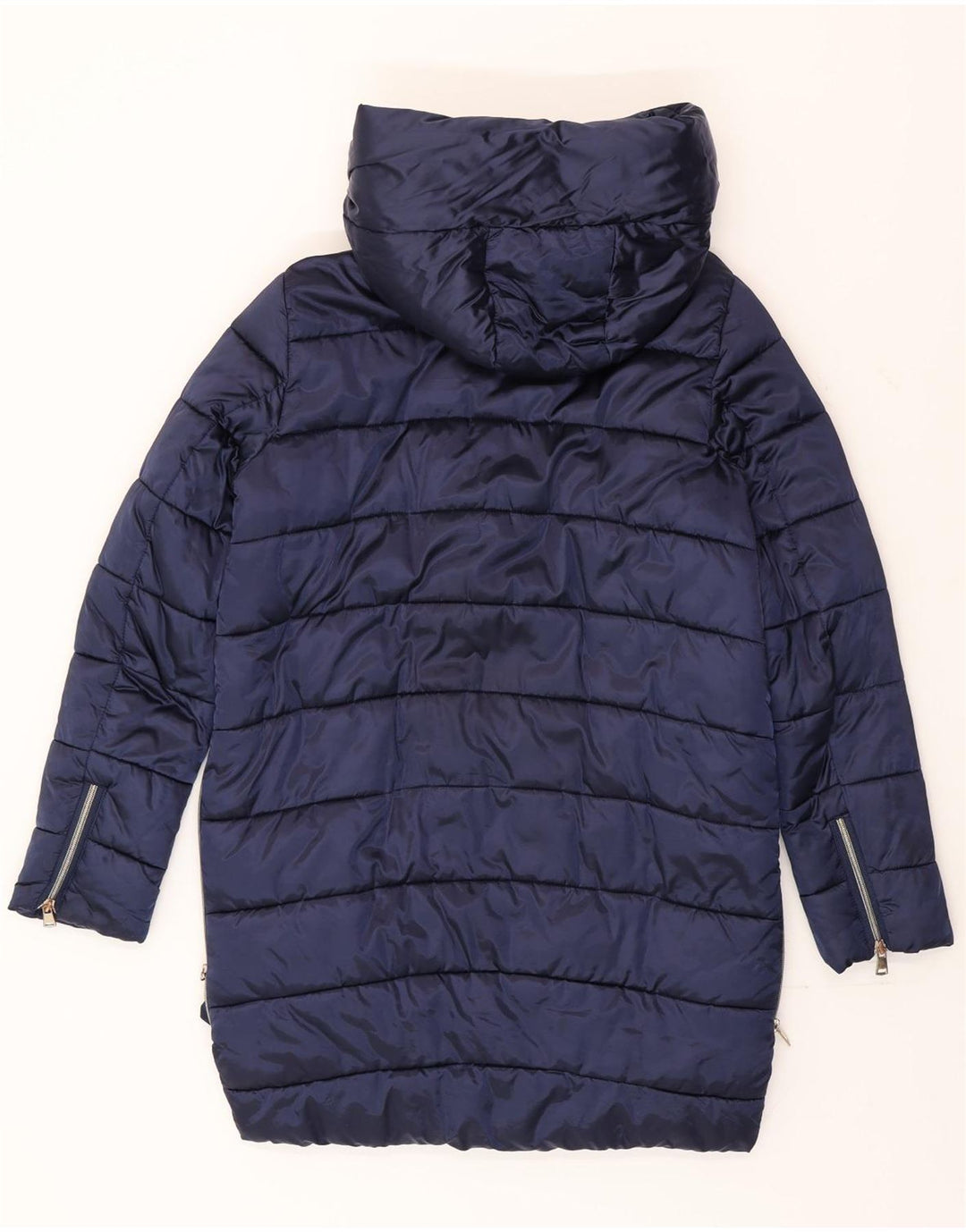 Guess Damen Übergroßer, wattierter Mantel mit Kapuze, UK 10, Größe S, Marineblau, Polyamid