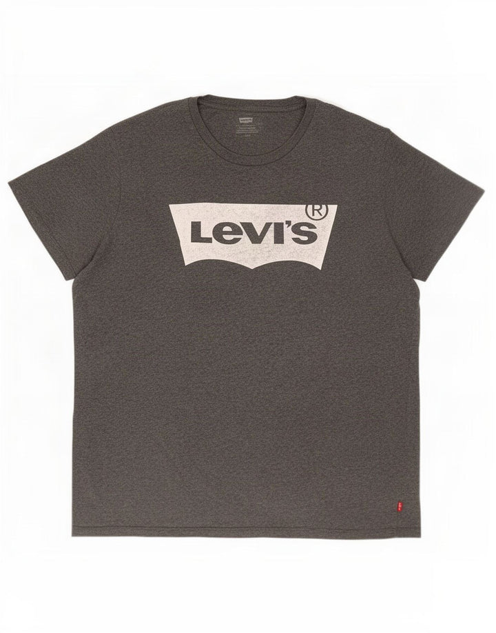 Levi's Herren-T-Shirt mit Grafik, Größe L, aus grauer Baumwolle
