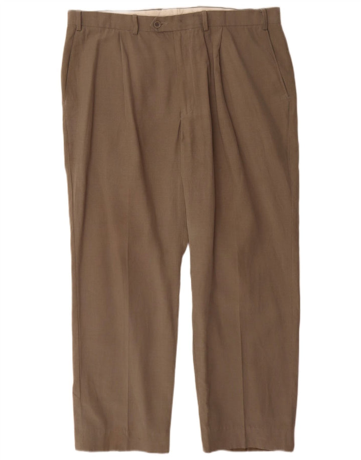 Gerade Herren-Anzughose von Marks & Spencer, W38, L29, Khaki, Lyocell