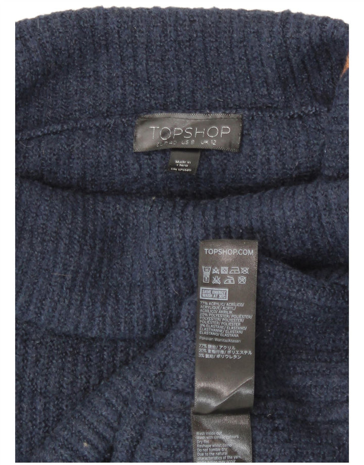 Topshop Damen-Pullover mit Rollkragen, übergroß, Gr. 12, mittleres Marineblau
