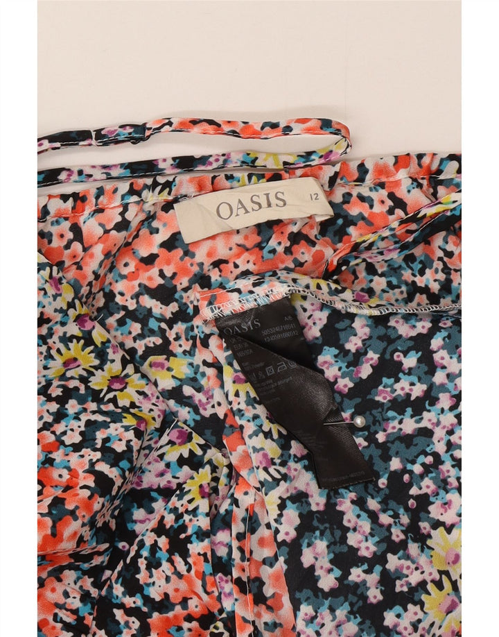 Oasis Damen-Cami-Top mit Rüschen vorne, Größe M, mehrfarbig, Blumenmuster