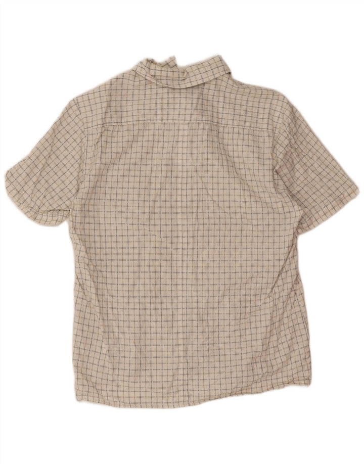Wrangler Herren-Hemd, kurzärmelig, reguläre Passform, mittelweiß, kariert, Baumwolle