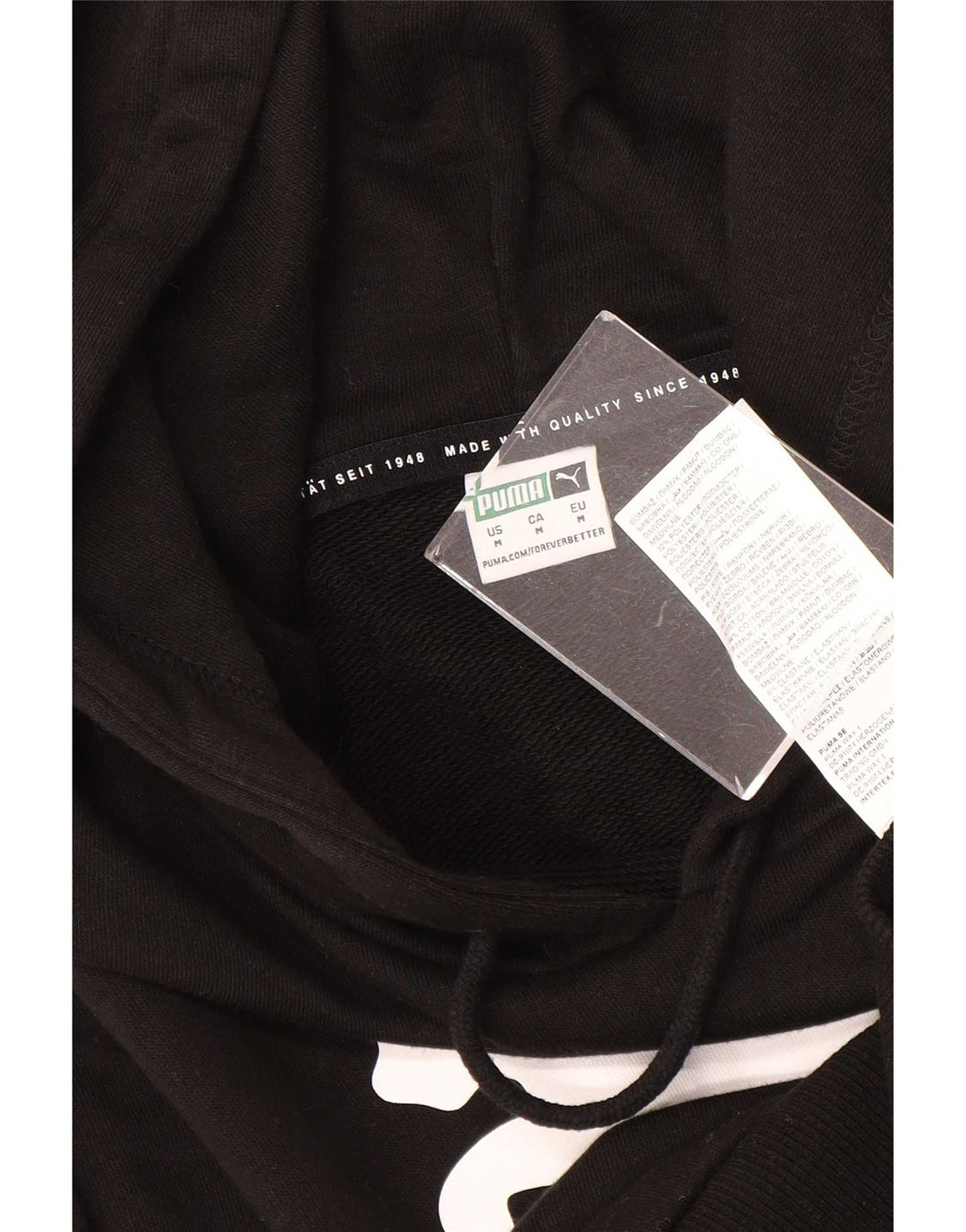Puma Herren Grafik-Hoodie-Pullover aus mittelschwarzer Baumwolle