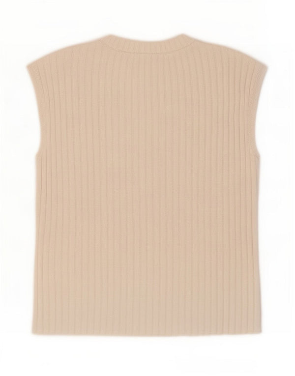 Zara Damen Weste Top UK 14 Medium Weiß
