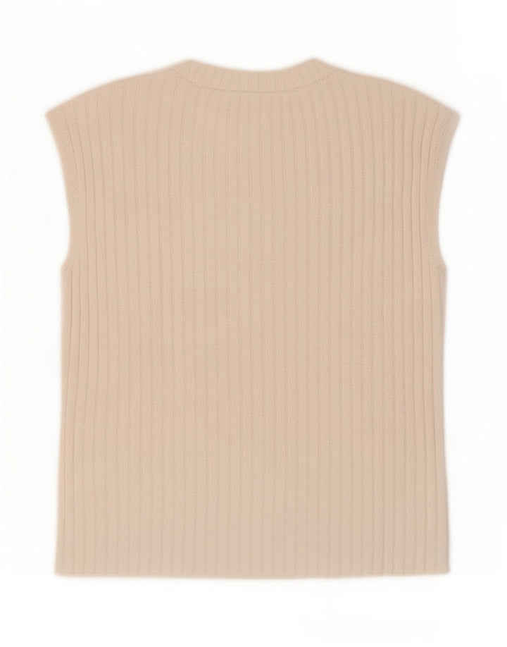 Zara Damen Weste Top UK 14 Medium Weiß