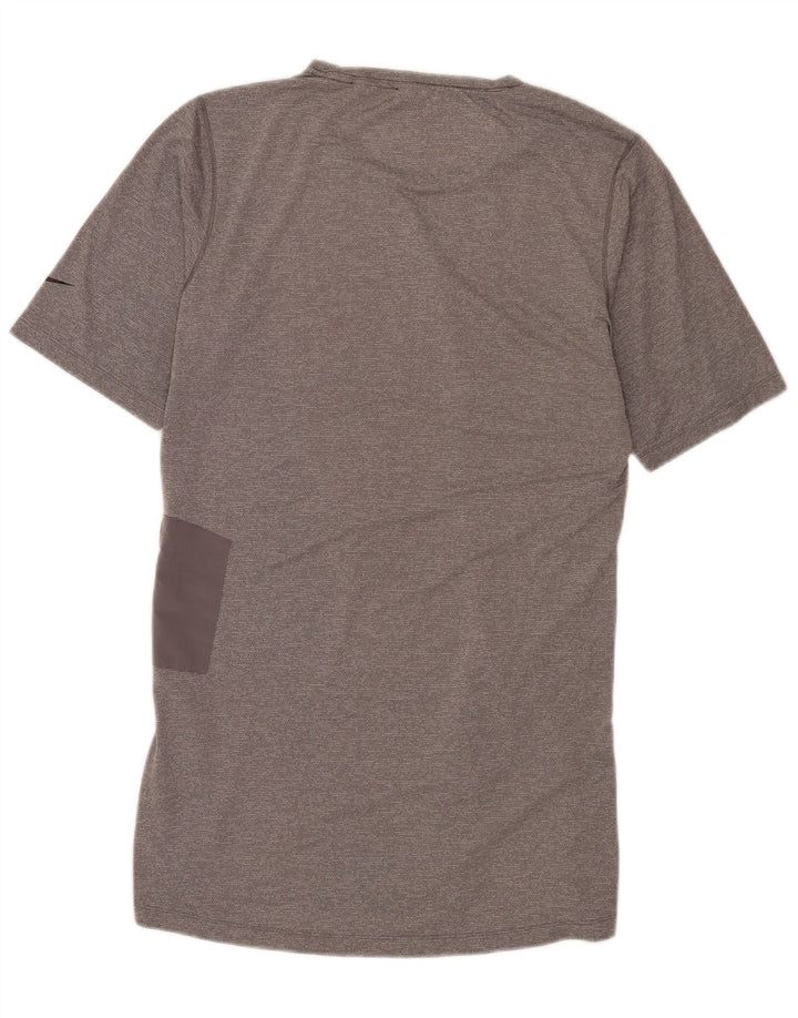 Nike Herren Dri Fit T-Shirt-Oberteil aus mittelgrauem Polyester